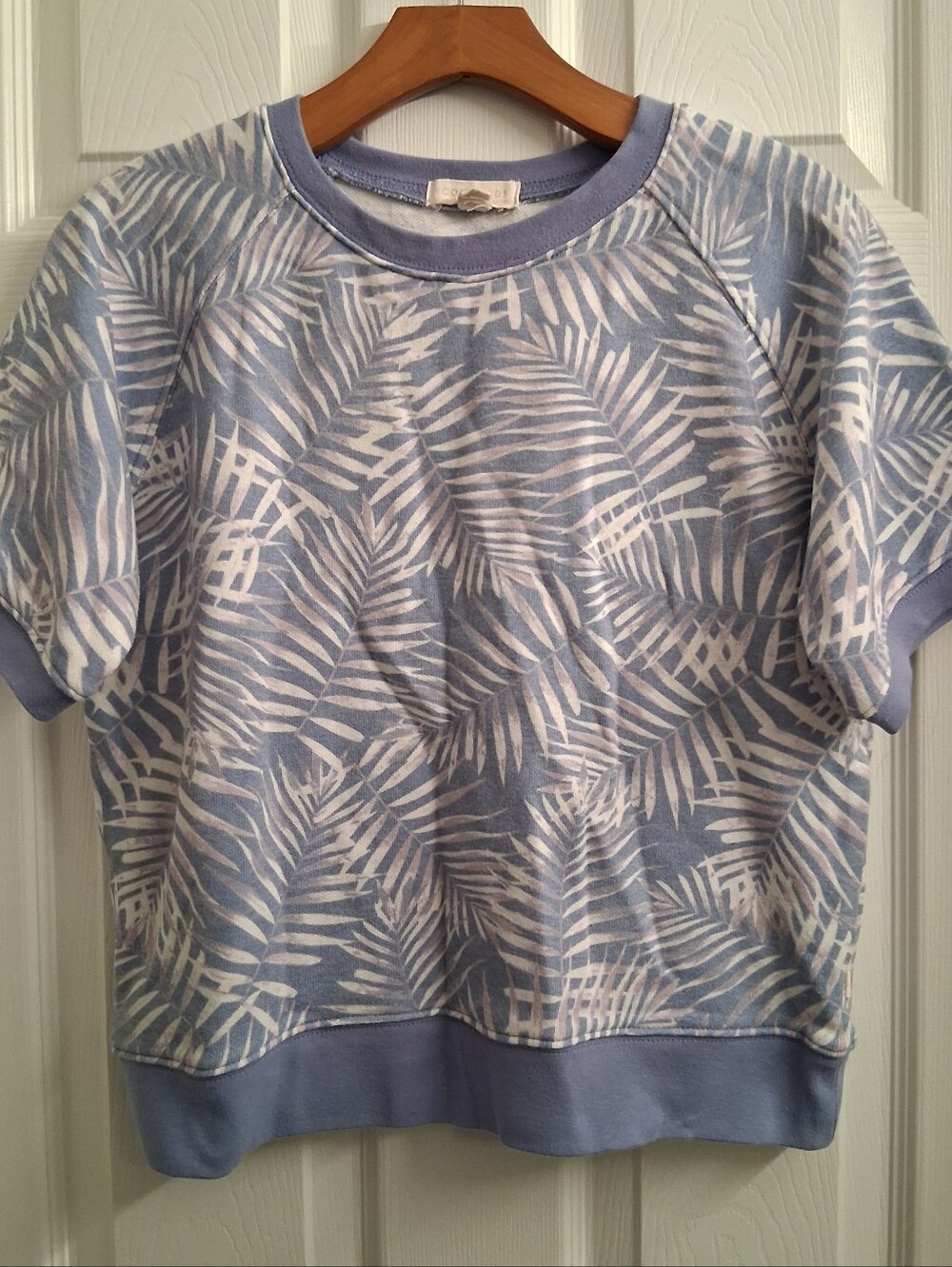 Eco Threads Short Wide Short Sleeve Sweatshirt Top Medium Printed